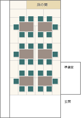 料亭18号 6卓5名席 30名