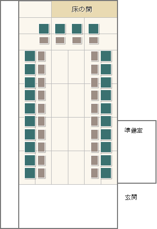 料亭18号 脚付き膳コの字 24名