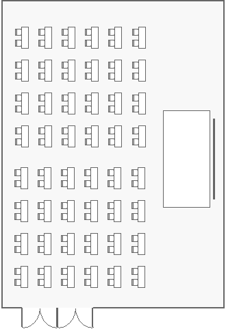 鶴の間 東中央：スクール形式　96名