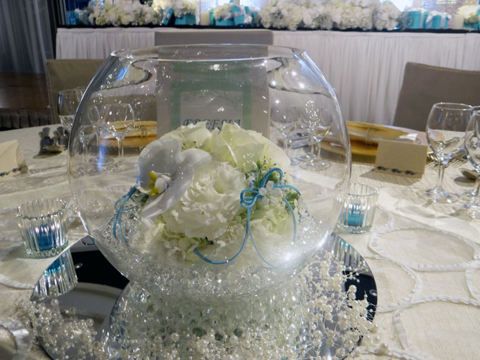 ガラスボールの装花 – 萃香園ホテルブログ